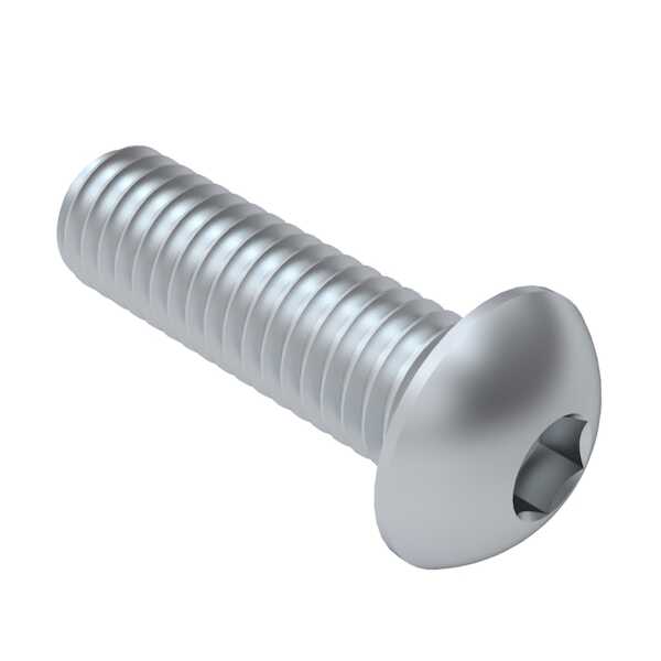 Picture of Brighton Best 065060 M5-0.80X30 mm,(Ft) Button Socket Cap Screw 12.9 Iso 7380 Mechanical Zinc Cr+3